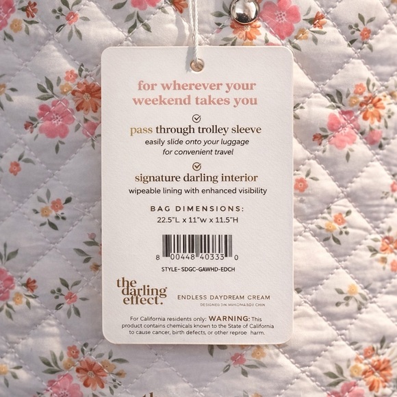 The Darling Effect - Endless Daydream Cream on the Go Quilted Weekender - Picture 6 of 6